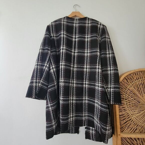 Tahari ASL Woven Jacket Black Red White Plaid Heavy 22W - Picture 7 of 7